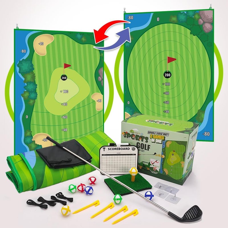MHM 's Ultimate Indoor Golf Chipping Game Mat - Premium Practice Mat - Ideal Golf Simulator for Home Use - Image 2